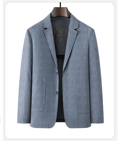 Large Size Thin Ice Silk Suit High Elastic Lightweight Breathable Casual Sun-Protective Smooth Light Luxury Jacket