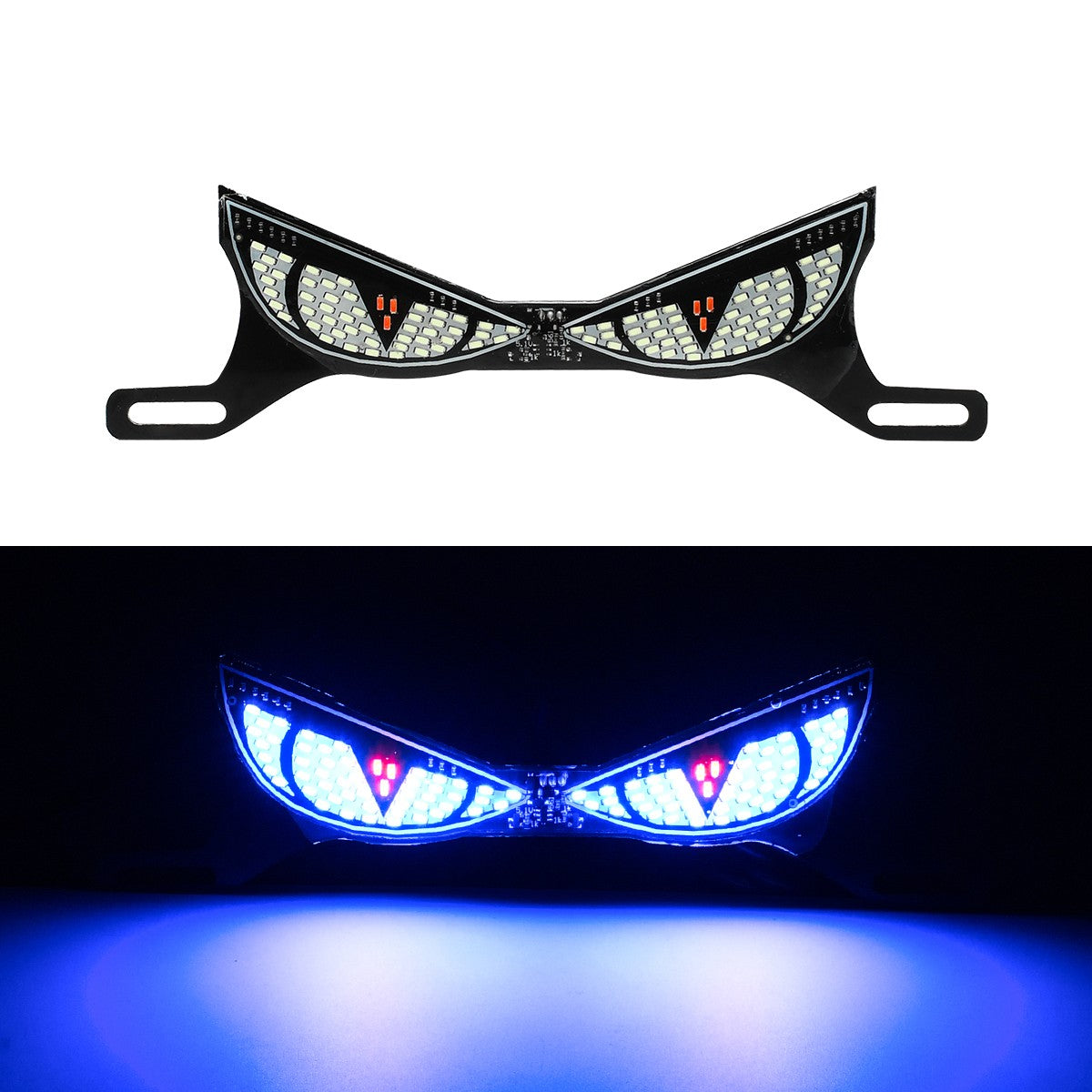 1 Par Luz de Placa de Moto Lanterna Traseira Modificada Lâmpada de Atmosfera Decorativa LED Olho de Diabo Strobo Luzes Únicas 12V Universal