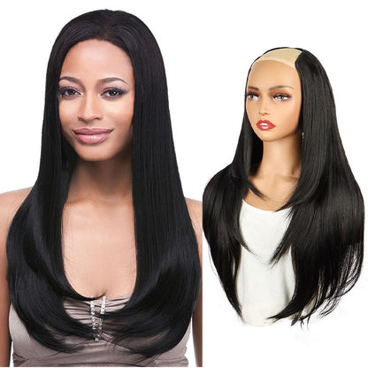 Aplique de Cabelo Sintético de 22 Polegadas, Uma Peça | Pontas Viradas para Dentro | Clips BB Fácil de Usar, Sem Danos | Volume e Comprimento Instantâneos