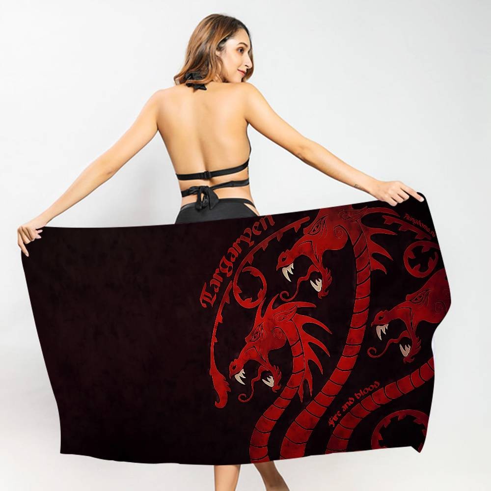 Film G-Game Of T-Thrones Microfiber Blanket Quick Drying Beach Towels Oversized Printing Super Absorbent Pool Towel Blanket