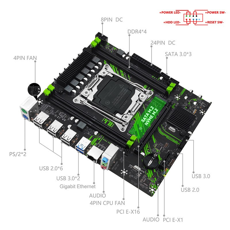 Conjunto de placa-mãe MACHINIST X99 PR9 Kit LGA 2011-3 Intel Xeon E5 2680 V4 CPU E DDR4 16GB(2*8G) RAM Combo opcional usb3.0 NVME