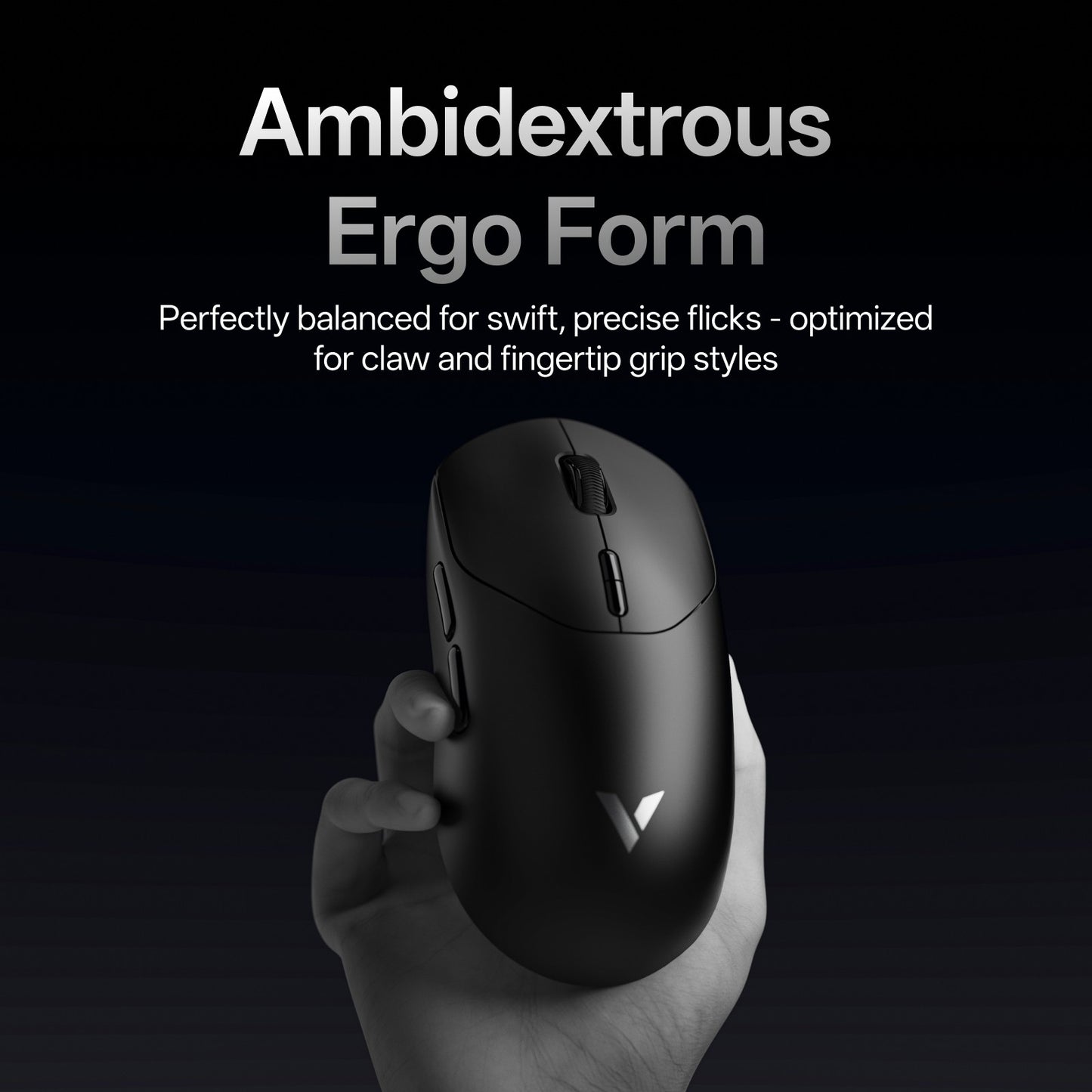 Mouse Gamer Sem Fio Rapoo VT2 MAX E-sports com Sensor Óptico de Taxa de Sondagem de 8K, Design Ergonômico, Leve (53g) para PC e Laptop