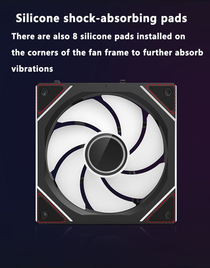 ICE Whale WX-2 Wire-Splicing PC Case Cooling Fan ARGB Mirror Cycle Light Effect 600-1800RPM PWM Water Cooling 360mm Cooler Fan