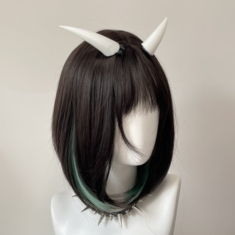 10/14/18cm Halloween Hair Clip White Punk Demon Horn Hairpin Gothic Party Cosplay Costume Pin Hairpins Costume Horn Accessories
