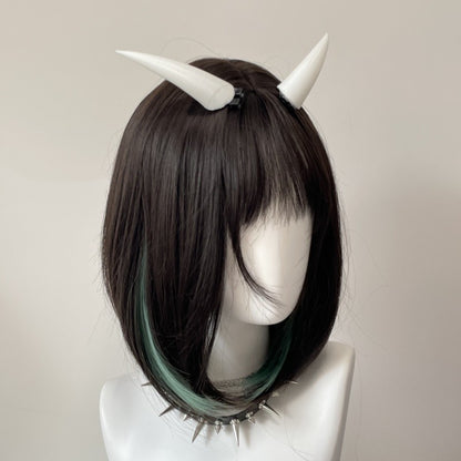10/14/18cm Halloween Hair Clip White Punk Demon Horn Hairpin Gothic Party Cosplay Costume Pin Hairpins Costume Horn Accessories