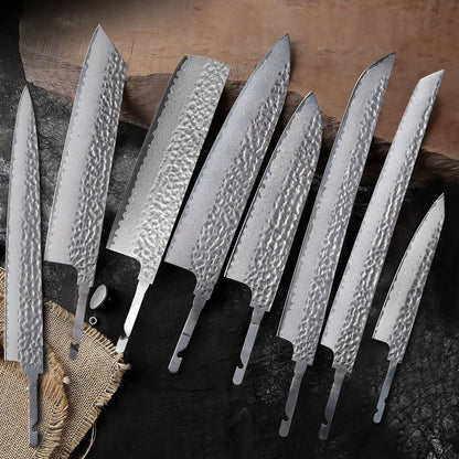 TURWHO Lâmina Crua de Faca de Chef Japonesa Aço Damasco Forjado à Mão DIY VG10 Kit de Facas de Cozinha Ferramentas para Fazer Facas Sem Cabo