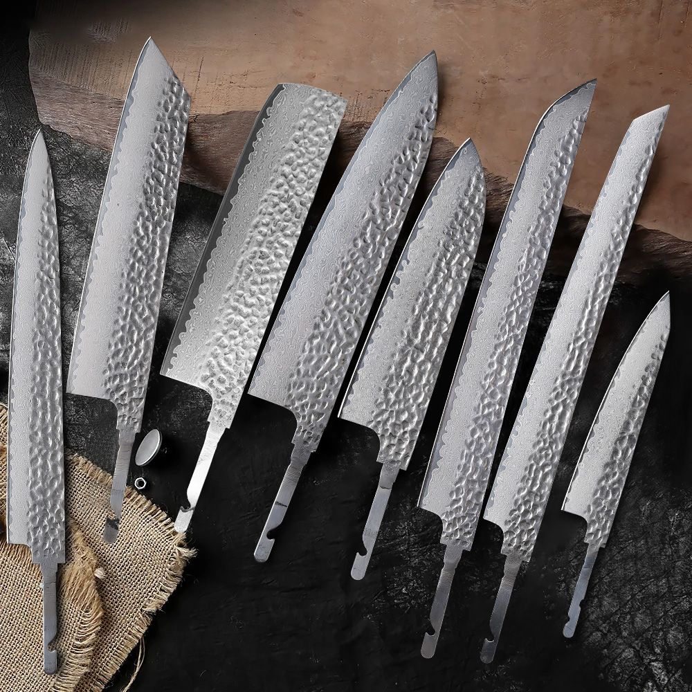 TURWHO Lâmina Crua de Faca de Chef Japonesa Aço Damasco Forjado à Mão DIY VG10 Kit de Facas de Cozinha Ferramentas para Fazer Facas Sem Cabo