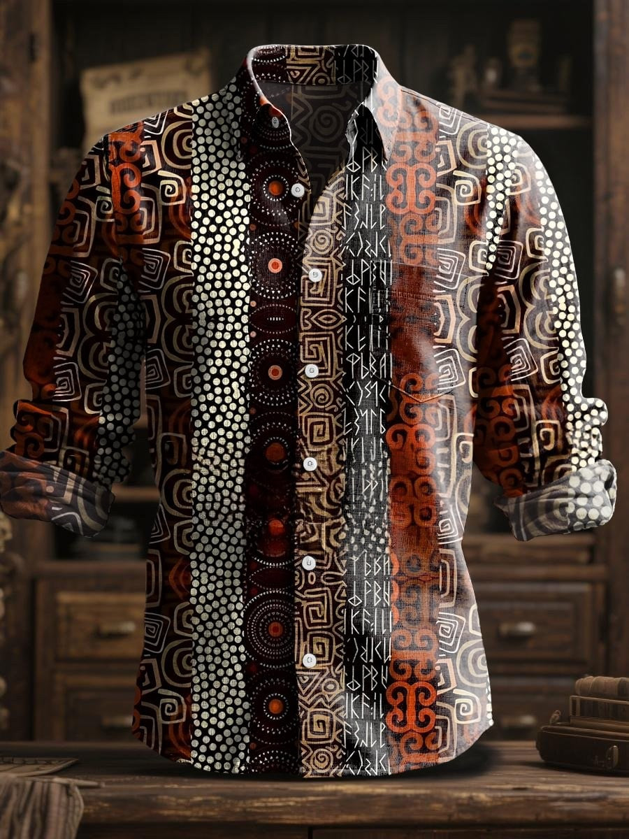 2025 men's fashionable spring and summer casual skull print long sleeved shirt suitable for daily street wear