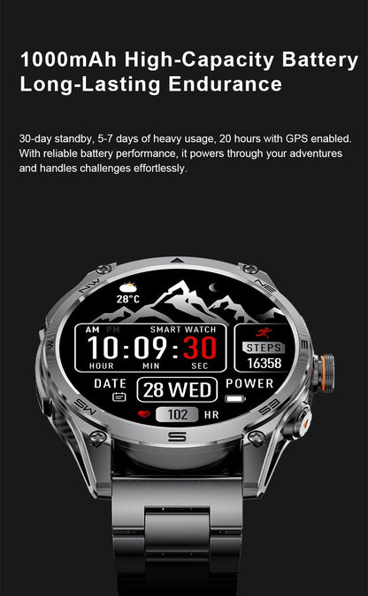Novo T-Rex3 Ultra 1000mAh Bateria Smartwatch GPS Integrado Bússola 10ATM À Prova D'água Rastreador Esportivo Smartwatches Militares para Atividades ao Ar Livre
