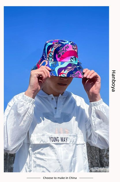 XL 60-63cm Big Head Reversible Bucket Hat Sun Protection Panama for Men Women Fisherman Cap Large Size for Travel Go Shopping