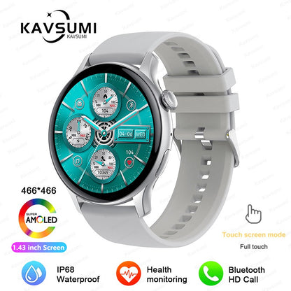 Smartwatch Feminino 2025 NFC Amoled HD GPS Monitor Cardíaco Bluetooth Ligações à Prova D'Água Para Mulheres Presente