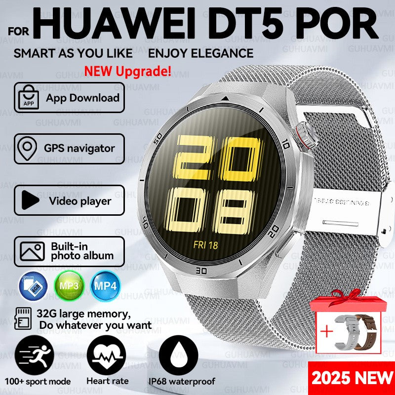 2025 New For HUAWEI GT 5 Pro 32Gb Memory SmartWatch AGPS Beidou Navigation Sapphire Screen HD Video Bluetooth Call SmartBracelet