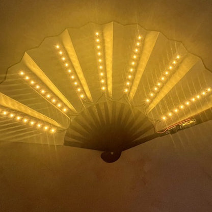 Glow Folding Led Fan Dancing Light Fan Night Show Halloween Christmas Rave Festival Accessories Glow in The Dark Party Supplies