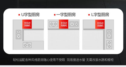 dishwasher spraying up and down small household automatic desktop intelligent drying and disinfection