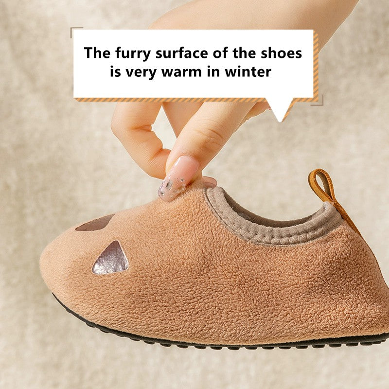 Children Indoor Shoes With Soft Soles, Kids Anti Slip And Breathable  Plush Floor Shoes, Boys And Girls Winter Cotton Shoes