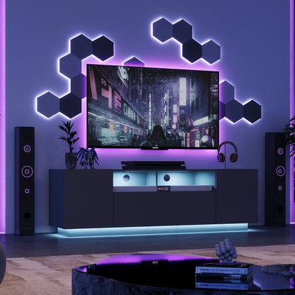 GALAXHERO TV Stand for 65 Inch TV Entertainment Center with Storage Cabinet Modern TV Console for Living Room with Ample Storage