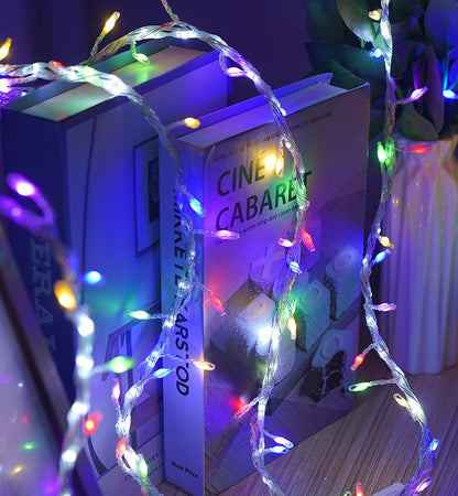 2.5M 232LED Fairy Lights String with Flat Cables Flowing Strobe Copper Wire Lights Festival Outdoor Waterproof Decorative Lights