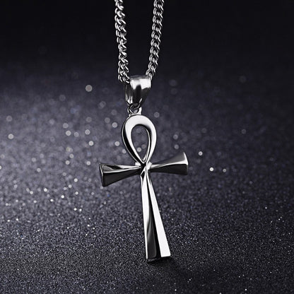1 Amuleto Pingente Egípcio Ankh Crucifixo Colares Pingentes Aço Inoxidável Símbolo da Vida Colares Cruz Joias