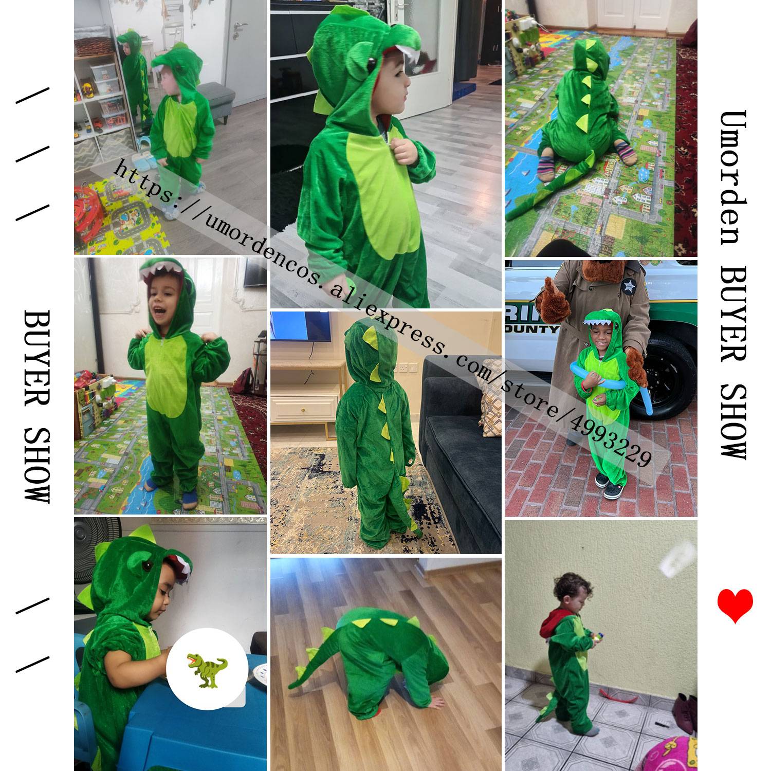 Cute Child Dinosaur Kugurumi Costume Cosplay Boys 2-4T 4-8Y Green Black Kindergarten School Party Game Role Play Suit Umorden