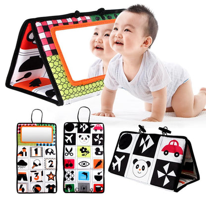 Brinquedos de Espelho para Bebês Recém-Nascidos com Contraste Alto Preto e Branco para Tempo de Barriga, Desenvolvimento Montessori, Atividade de Engatinhar e Brinquedo Sensorial