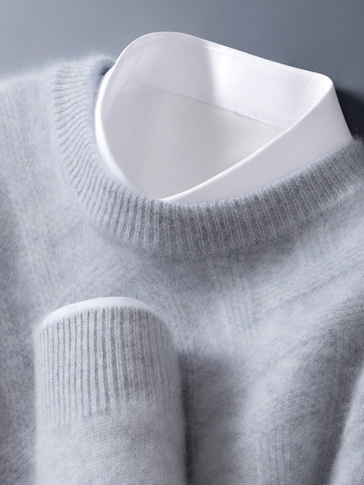 Men's Cashmere Sweater Autumn Winter  O-neck Long Sleeve Pullover  Casual Clothing 100% Merino Wool high-end Knitwear Top