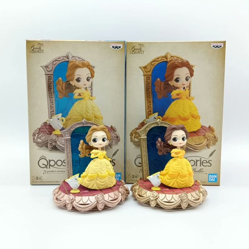Em estoque Bandai Disney Anime Qposket Personagens Belle Story Series Bonecos de Ação Colecionáveis Brinquedos Presentes de Aniversário