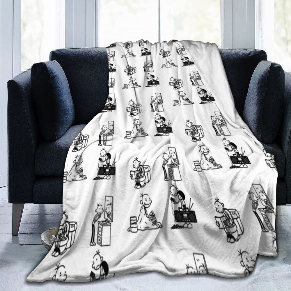 Wimpy Kid 4 States Of Greg Heffley Blankets Soft Warm Flannel Throw Blanket Plush for Bed Living room Picnic Travel Home Couch