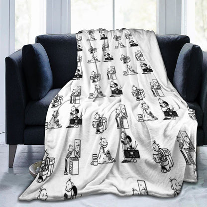 Wimpy Kid 4 States Of Greg Heffley Blankets Soft Warm Flannel Throw Blanket Plush for Bed Living room Picnic Travel Home Couch