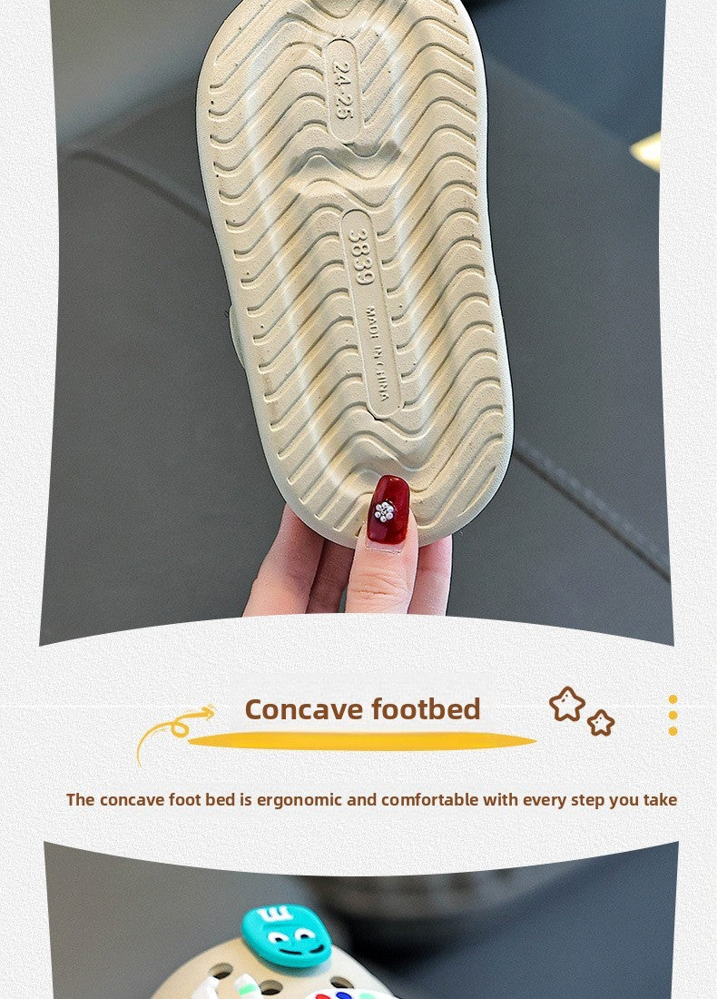 Children's Slippers New Home Girls Baby Indoor Non-slip Boys Cool Slippers Go Out Boys Hole Shoes