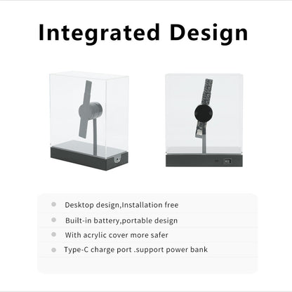 Portable Mini 3D Hologram Fan 18CM with Desktop Cover - Christmas Decoration Holographic Display, Advertising Projector for Home