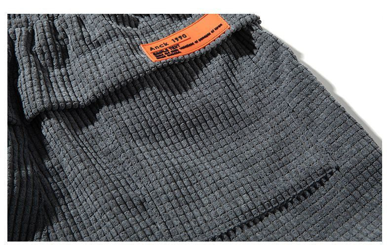 Baggy Corduroy Jogger Pants Men Tech Fleece Sweatpants Man Autumn Winter Casual Harem Pants Male Sport Thermal Trousers