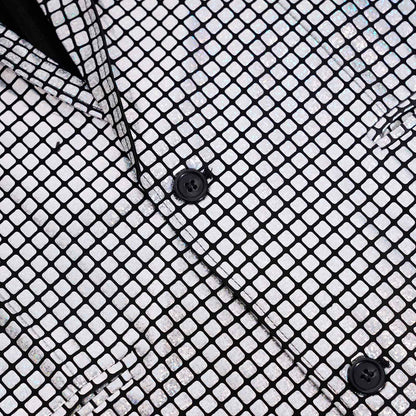 Men's New Cool Performance Set, Sequin Gold Stamping Business Casual Two-piece, One-row Two-button Slim-fit Blazer + Trousers