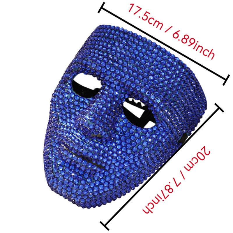 Dancer Mask DIY Rhinestone High-End Party Carnival Festival Prop, Suitable for Men and Women Dance Parties