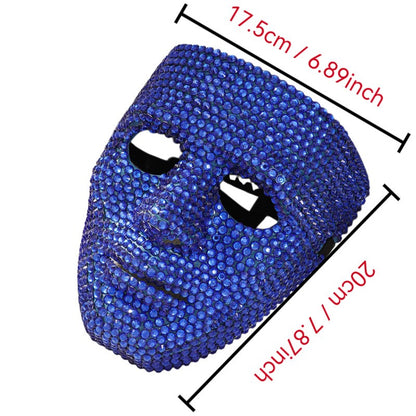 Dancer Mask DIY Rhinestone High-End Party Carnival Festival Prop, Suitable for Men and Women Dance Parties