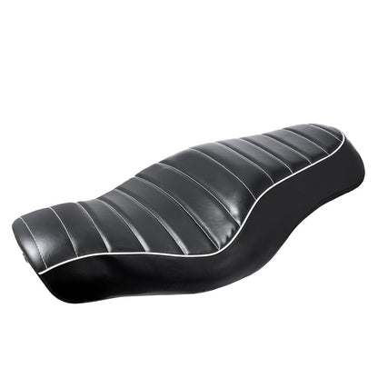 Assento Duplo de Couro PU Preto para Piloto e Passageiro Traseiro de Motocicleta para Harley Sportster XL 883 1200 48 2010-2016