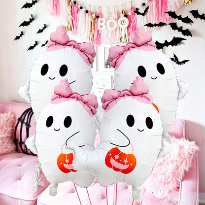 2/4pcs Halloween ghost balloon set, perfect for Halloween decorations, room decor, and spooky-themed atmosphere decorations