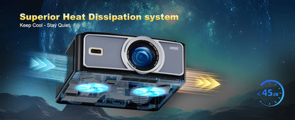 Projetor DESS 4K Foco Automático Controle de Voz Home Theater Vídeo Android Full HD Smart Projetor com Netflix e Google TV