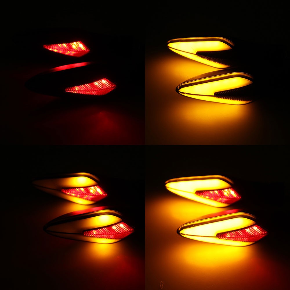 1 par de luzes LED para piscas de motocicleta, branco, amarelo, indicador, fluxo de água, indicador traseiro, pisca-pisca, DRL, luz de circulação diurna