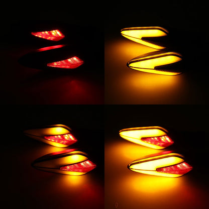 1 par de luzes LED para piscas de motocicleta, branco, amarelo, indicador, fluxo de água, indicador traseiro, pisca-pisca, DRL, luz de circulação diurna