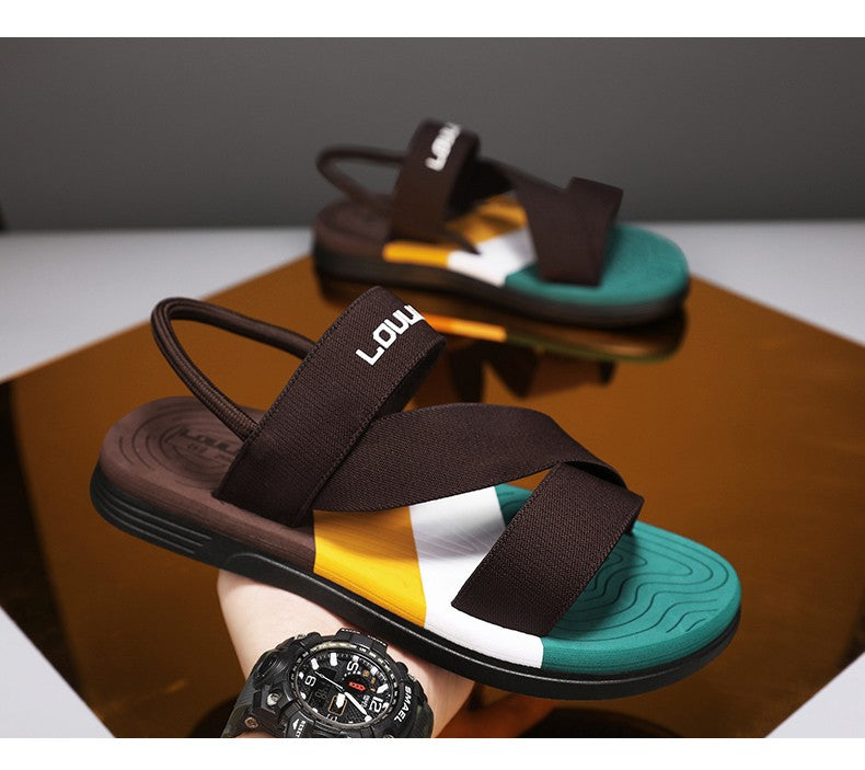 Slippers man summer ankle wrap shoes slip-resistant slide sandals summer male slippers beach Water Shoes Zapatillas Hombre Blue