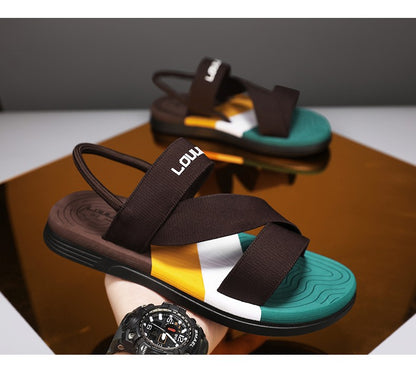 Slippers man summer ankle wrap shoes slip-resistant slide sandals summer male slippers beach Water Shoes Zapatillas Hombre Blue