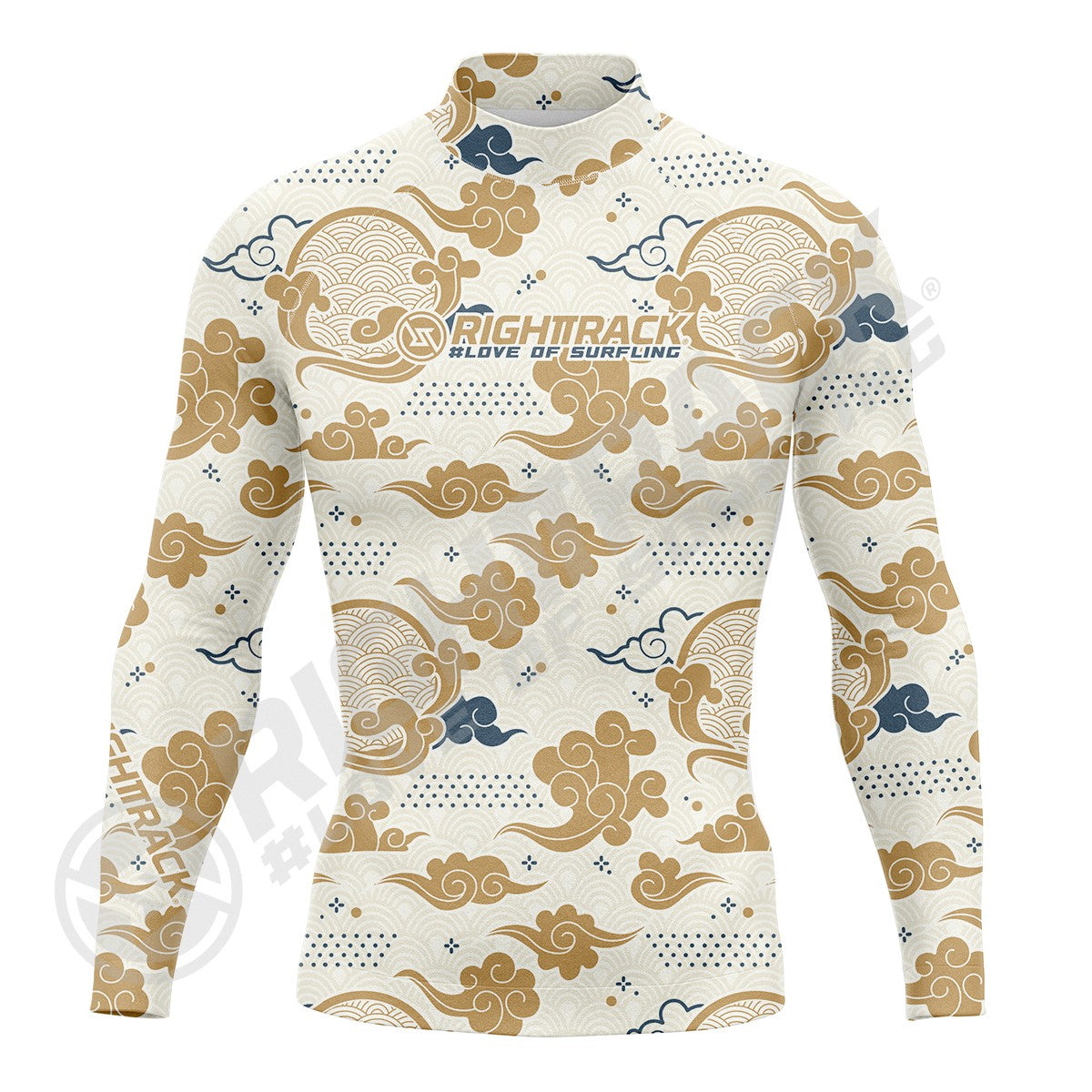 New Men's Surfing Shirt Spray Camo Lycra Rashguard RIGHTTRACK Surf Sportswear Beach UV Swimwear UPF50+ Clothes