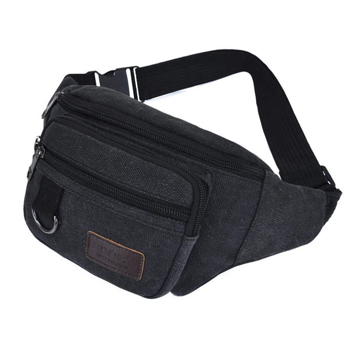 Thick canvas waist bag, outdoor leisure sports crossbody chest bag, men's portable change phone bag, multifunctional-A-DH