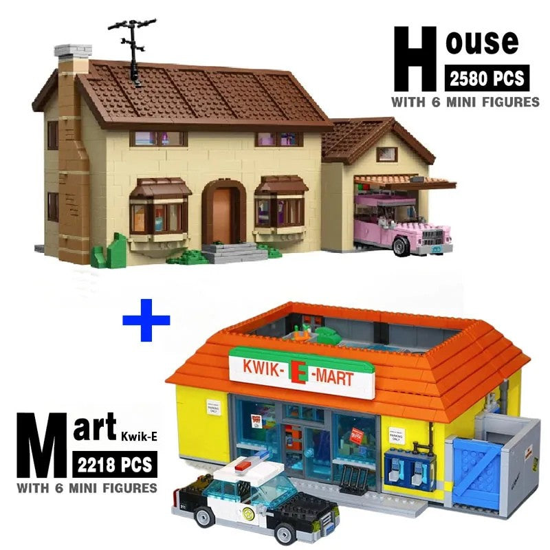 2025 Film da série Os Simpsons Kwik-E-Mart casa modelo Street view blocos de construção brinquedos infantis presentes de Natal