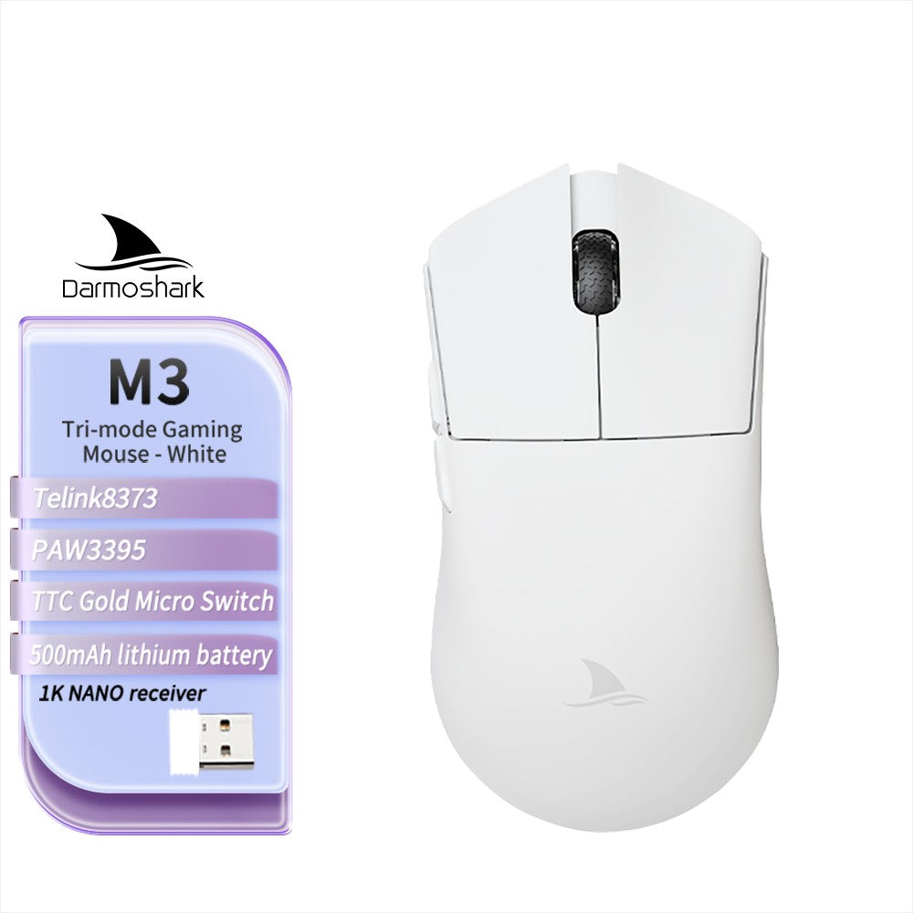 Darmoshark M3 V2 Gaming Mouse Double 8K Wireless Tri Mode 26KDPI PAW3395 Sensor Big Hand Game Macro Mouse For Computer Laptop PC