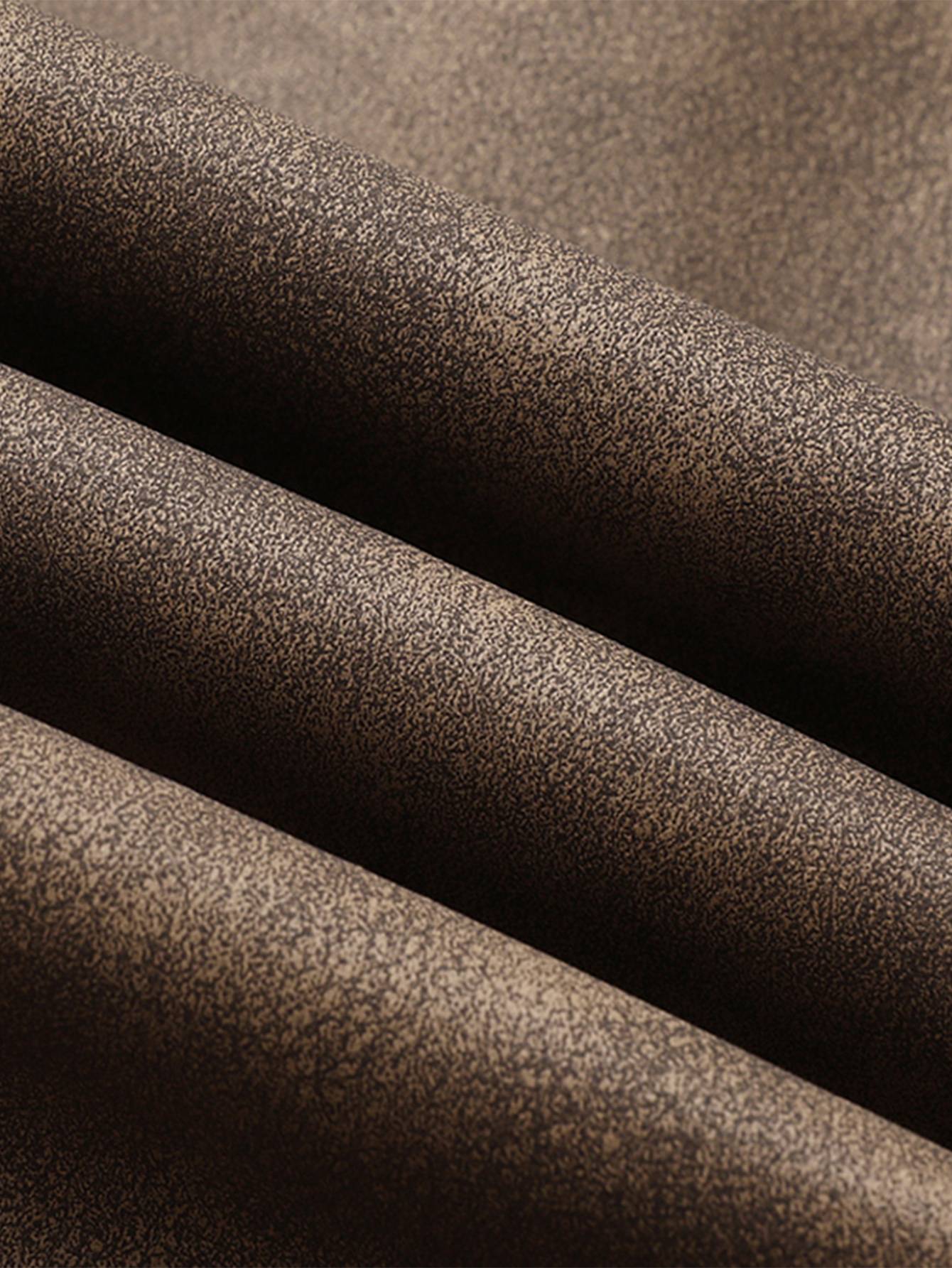 Plus Size Men's Casual Loose Fit Turndown Collar Motorcycle PU Leather Jacket, Suitable For Autumn, Zipper Front