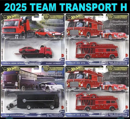 Genuine Hot Wheels Car Culture 2025 Team Transport Fleet Series Car Model 1/64 Flf56 Ferrari 250 Toyota Ae86 Alloy Model Gifts