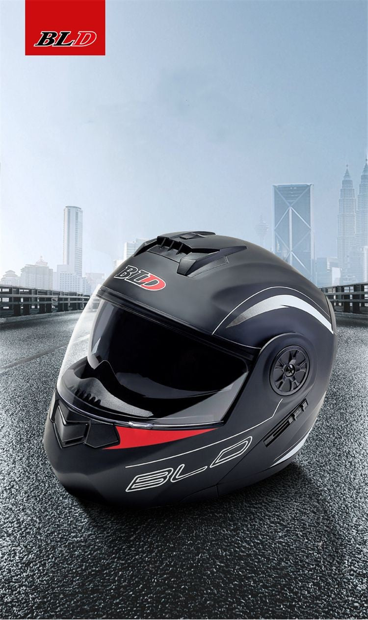 BLD Capacete Fechado Personalizado para Moto Masculino Feminino Capacete Moderno com Viseira Dupla Motocross Corrida Articulado Casco Moto