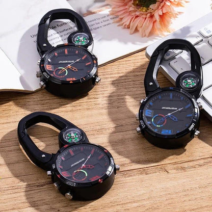 Climbing Watch Clip On Backpack Carabiner Analog Quartz Pocket Watch Men Mountaineering Outdoor Sports Man Woman Buckle Watches