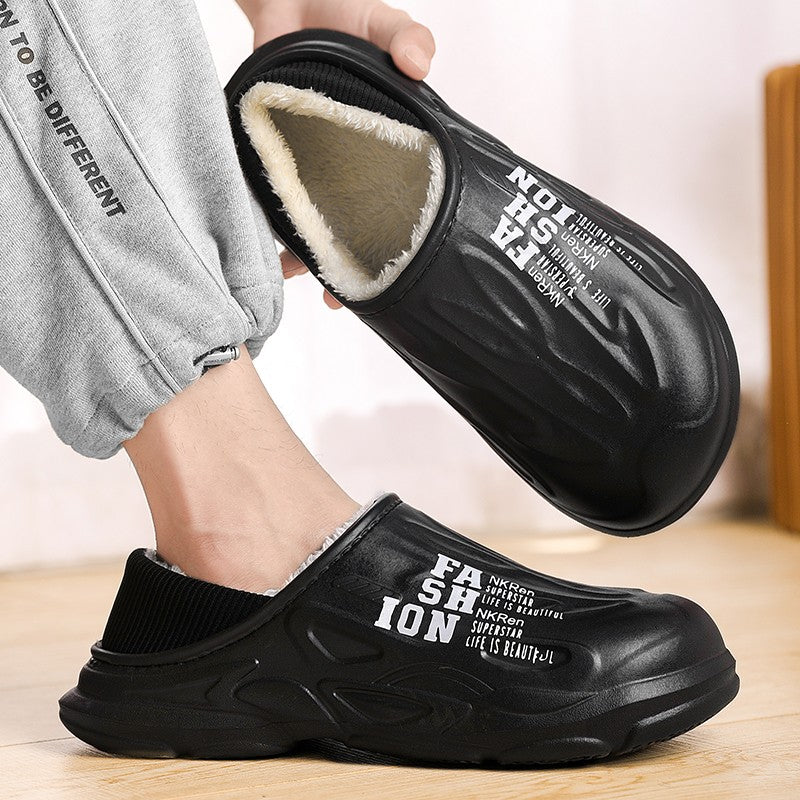 Winter Warm Sandals Women&Men Shoes Indoor Outdoor Slides Cotton Pantoffels Casual Clogs Fur Easy On Off House Floor Slippers